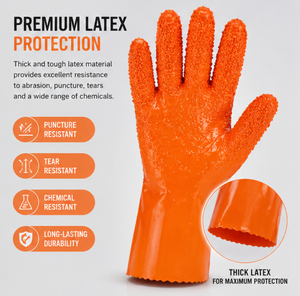 Gants <span class=keywords><strong>de</strong></span> travail antidérapants, réutilisables, imperméables et résistants à l'abrasion en PVC <span class=keywords><strong>pour</strong></span> la plomberie et le nettoyage des égouts, <span class=keywords><strong>pour</strong></span> outils <span class=keywords><strong>de</strong></span> plombier - Product Image 2