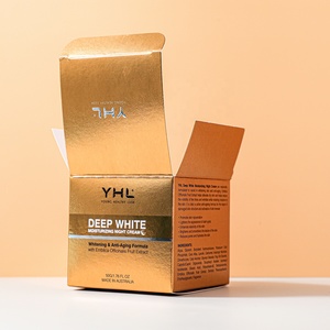 Sáng bóng tăng chăm sóc da hộp giấy logo của bạn lá dập nổi UV tráng hộp giấy 350 gram mỹ phẩm hộp giấy thiết lập không thấm nước - Product Image 2