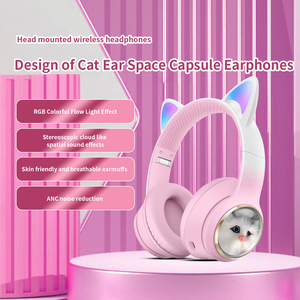 Casque sans fil LED Glare Comfortable 1019 avec oreilles de chat, ANC/ENC, lumières RGB, étanche IPX4, autonomie de 3 à 5 heures, pour DJ - Product Image 6
