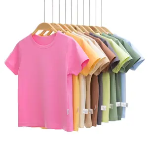 Sommer Baby lässig Kurzarm Tops Kinder Jungen Mädchen Kleidung Großhandel Benutzer definierte Baumwolle Kids Plain T Shirts