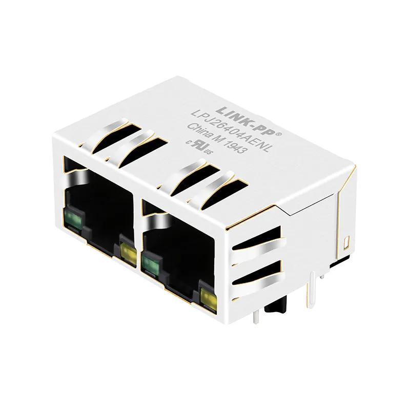 JXD0-2005NL Großhandel 1 X2 Port RJ45 Jack 100 Base-T 8 p8c Tab Down Ethernet rj45 Anschluss mit grün/gelb LED