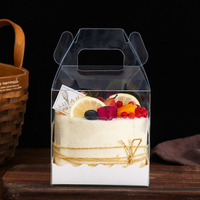 Boîte à gâteau transparente en plastique, sans colle, à assembler, pour petits gâteaux