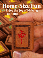 Kit de Mahjong en bois massif de haute qualité, tuiles de Mahjong en bois gravées à la main pour le jeu de loisirs à domicile sur table intérieure