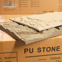 Panneau en pierre PU de qualité industrielle, imitation pierre de culture en polyuréthane, imperméable, panneau de roche artificielle 3D pour mur de fond d'hôtel