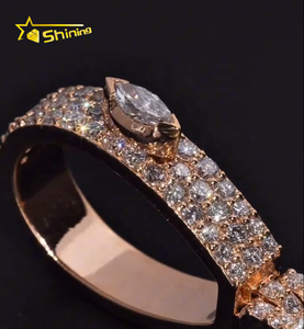 จี้เพชรโมอิสซาไนต์แบบกำหนดเองพร้อมสร้อยคอแบบเทนนิส เงินแท้ 925 ประดับเพชร <span class=keywords><strong>VVS</strong></span> เต็มเส้น สไตล์ฮิปฮอป - Product Image 3