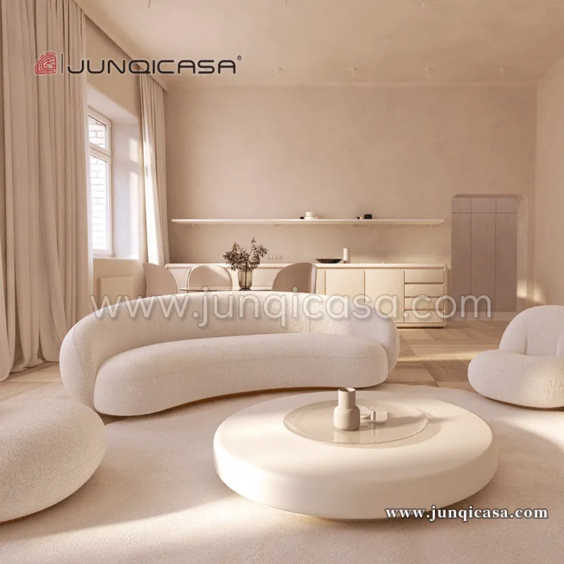 Mebel Sofa Ruang Tamu Sofa Semi Lingkaran Bagian Sofa Lovesat Bulat Beludru Eropa