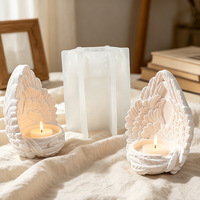Moule en silicone Gel de silicone Ailes d'Ange pour bougeoir, boîte de rangement, bricolage, moulage de plâtre et de résine époxy, forme irrégulière
