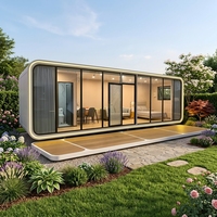 Maison capsule contemporaine moderne - Structure en acier préfabriquée modulaire portable, écologique, installation rapide