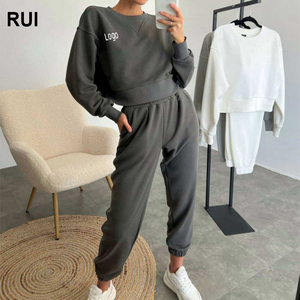 RUIQUWIN 2024, conjunto de ropa deportiva reversible de dos piezas, de peso pesado, transpirable, de manga larga, de Color sólido, estilo informal para primavera y otoño - Product Image 1