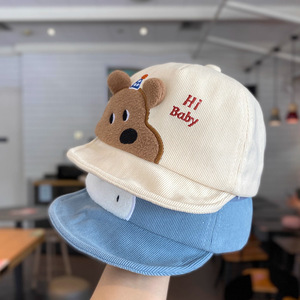 Casquettes <span class=keywords><strong>pour</strong></span> bébé ours mignon <span class=keywords><strong>pour</strong></span> garçon et fille de 6 à <span class=keywords><strong>18</strong></span> <span class=keywords><strong>mois</strong></span>, casquette de baseball <span class=keywords><strong>pour</strong></span> enfants à bord court pliable, casquette en velours côtelé non structurée à 5 panneaux - Product Image 2