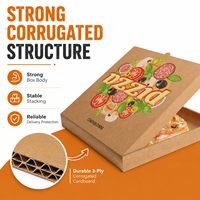 Handgefertigte Wellpappe-Pizzabox in Lebensmittelqualität mit Matter Laminierung & Prägung für Pizza 8/10/12/14 Zoll