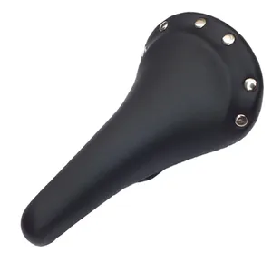 Vintage Retro geriffelte Stollen Fahrradsattel Leder weiche Fahrradsitzbezug-Matte Rennen feste Gänge Radfahren Fahrrad-Sattel-Kissenpolster - Product Image 5