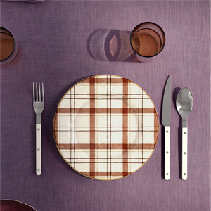 Juego de Platos de Estilo Nórdico, Vajilla Artesanal con Diseño a Cuadros, Plato Redondo para el Hogar, Plato de Cerámica Personalizado para Bodas - Product Image 6