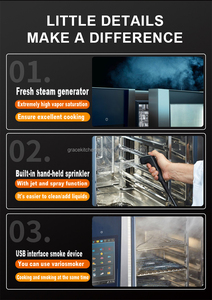 Comptoir multifonctionnel de cuisine commerciale 20 plateaux <span class=keywords><strong>four</strong></span> à vapeur <span class=keywords><strong>combiné</strong></span> électrique - Product Image 5
