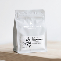 Sachet d'emballage pour café en plastique et feuille d'aluminium thermoscellable, refermable, avec soufflet latéral et soudure arrière, pour thé