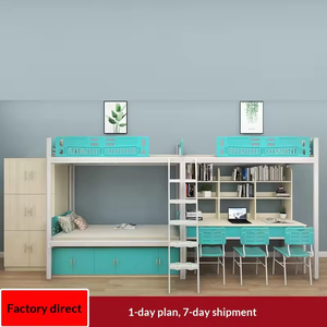 <span class=keywords><strong>Lit</strong></span> mezzanine moderne en métal robuste <span class=keywords><strong>avec</strong></span> escalier et armoire Lits superposés modernes <span class=keywords><strong>avec</strong></span> <span class=keywords><strong>bureau</strong></span> et tiroirs de rangement Lits de dortoir - Product Image 4