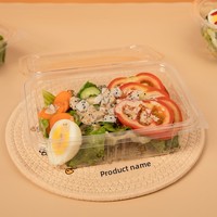 Boîte d'emballage jetable en PET transparente pour salade de fruits, sandwichs, gâteaux, produits frais, emballage alimentaire rond monobloc, qualité alimentaire