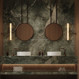 Lavabo de Mármol Beige con Vetas, Lavabo de Sobremesa para Hoteles de Lujo, Residencias, Apartamentos <span class=keywords><strong>Urbanos</strong></span>, Instalación en Balcones y Baños - Product Image 5
