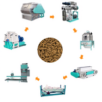Ligne de granulés d'alimentation entièrement automatique pour l'alimentation des volailles et du bétail à haut rendement et à haut rendement