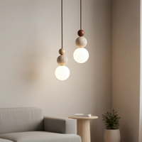 Pendentif en pierre naturelle, tabouret de bar linéaire moderne en travertin, luminaire de plafond intelligent à intensité variable et hauteur réglable pour salle à manger