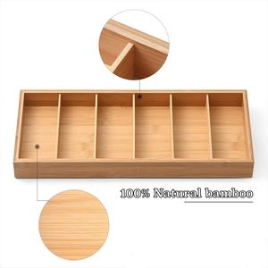Caja de almacenamiento de gafas de madera, organizador rectangular de madera natural con múltiples compartimentos para oficina, para gafas de sol, correa de reloj - Product Image 5