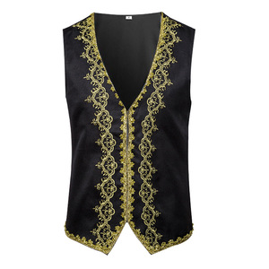 Gilet <span class=keywords><strong>Baroque</strong></span> Élégant pour <span class=keywords><strong>Homme</strong></span>, Veste Médiévale de Cosplay, Gilet Prince Victorien Bavarois, Halloween, Polyester, Scène et Théâtre - Product Image 5