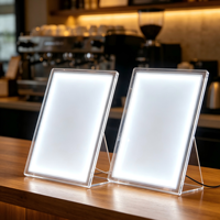 Cadre de boîte à lumière LED rectangulaire suspendu en alliage d'aluminium avec verre trempé ultra-fin A1 A2 A3 A4 A0, étanche, 4000 lumens, portable