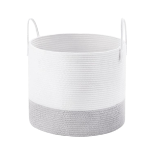 Household Clutter <b>Basket</b> Cat Ear Chair Side Storage Foldable Multifunction Coiled Rope Cotton Jute <b>Lidded</b> Toys Living Room - Product Image 1