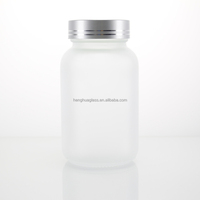 Vente en gros de flacons en verre pharmaceutique givré pour comprimés, pilules, bonbons, capsules, vitamines, 150 ml, 120 ml, avec couvercle en bambou