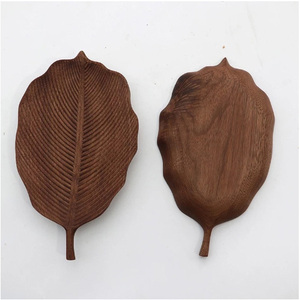 Vassoio a forma <span class=keywords><strong>di</strong></span> foglia <span class=keywords><strong>di</strong></span> <span class=keywords><strong>faggio</strong></span> nero a forma <span class=keywords><strong>di</strong></span> foglia <span class=keywords><strong>di</strong></span> legno creativo vassoio da tè Dim sum frutta - Product Image 2