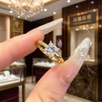 Anillo de Diamante Cultivado en Laboratorio de Oro Sólido de 18K Xinfly, 1 Quilate, Corte Princesa, Anillo de Compromiso y Boda, Certificado IGI, Doble Certificado, Oro Pesado