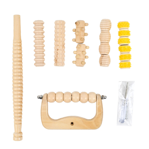 Masseur manuel en bois pour le cou et les épaules, 6 têtes interchangeables pour la thérapie par points de pression, relaxation musculaire profonde, nouveauté - Product Image 5