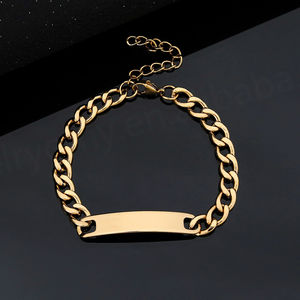 Bracelets de couple incurvés en acier inoxydable, style échantillon, à la mode, avec gravure, bracelets et bijoux DIY unisexes - Product Image 3