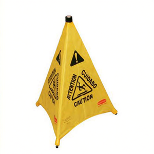 Cono Pop Up Multilingue 76 Cm Giallo Segnale di Attenzione Pavimento Bagnato - Product Image 2