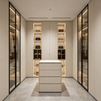 Armoire en bois moderne HNSJ, dernière conception, avec portes vitrées, écologique, durable, pour rangement de vêtements