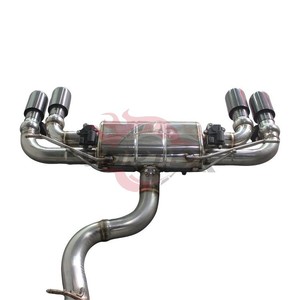 Sistema de Escape Catback con Válvulas de Acero Inoxidable Vortex para VW Golf 7R MK7 2.0T con Tambor Central y Cuatro Puntas Negras - Product Image 4