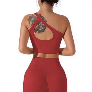 Conjunto Deportivo Seamless para Mujer al por Mayor: Sujetador Deportivo de Un Hombro y Leggings de Alta Elasticidad para Entrenamiento y Fitness - Product Image 4