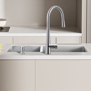 Fregadero Doble Grande de Acero Inoxidable 304, Hecho a Mano, de Instalación Bajo Encimera, Fácil de Limpiar, para el Hogar - Product Image 3