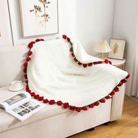Kit de Matériaux Créatifs pour Couverture DIY en Fil Tressé à la Main, Motifs Rose, Lys, Bouquet de Fleurs de Jasmin, Crochet, Idéal pour Cadeau
