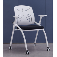 Chaise de direction moderne pour l'école et chaises de réunion en plastique avec siège pliable en PP, chaises empilables avec tablette d'écriture pour étudiants
