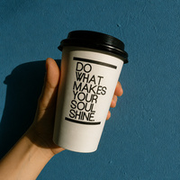 Gobelet en papier kraft blanc avec revêtement PE, design simple, jetable, recyclable, à double paroi, isolé thermiquement, pour café latte