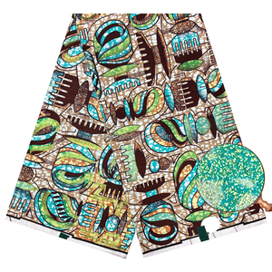 Tissus Cirés Imprimés Africains aux Motifs Classiques, Superbe Qualité avec Éclat Doré pour Couture, <span class=keywords><strong>Pagne</strong></span> et Robe de Soirée - Product Image 3