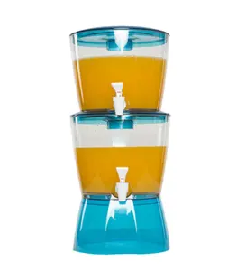 Plastic juice bucket manufacturers custom capacity Beverage Dispenser with ice tube tap Hotel Beer Cold Drink Dispenser