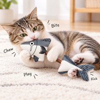 Mainan Kucing Bentuk Ikan dengan Catnip dan Tongkat Silvervine