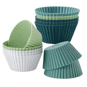 High Quality Customization Reusable Easy Clean Non-stick Silicone Muffin Cups BPA Free Silicone Baking Cake Mold Cups