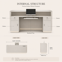 Comptoir de réception moderne en bois avec éclairage LED crème, taille personnalisée, comptoir d'accueil minimaliste pour bureau, salon, hôtel