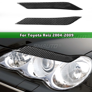 2 ชิ้นคาร์บอนไฟเบอร์ไฟหน้ารถคิ้วฝาครอบตกแต่งสำหรับโตโยต้า ไรซ์ 2004-2009 สติ๊กเกอร์ติดรถยนต์ฝาครอบตกแต่งคิ้ว - Product Image 1