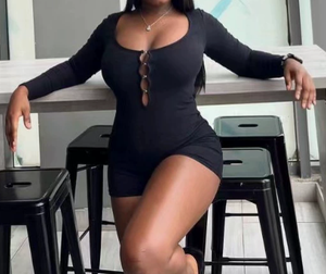 Viviblook Z327RP Nuevo Mono de Primavera para Mujer, Color Sólido, Básico, Ajustado, de Manga Larga, con Aberturas, Estilo Bodycon para Damas - Product Image 2