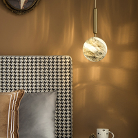 Ristorante bar camera da letto comodino decorazione nordic creativo singolo pianeta globo vetro LED lampada a sospensione droplight