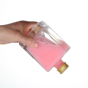 Emballage en verre Bouteille <span class=keywords><strong>de</strong></span> gin vide <span class=keywords><strong>de</strong></span> 200ml 280ml Bouteille en verre carrée <span class=keywords><strong>de</strong></span> café potable <span class=keywords><strong>de</strong></span> fruits Bouteille en verre d'eau - Product Image 2